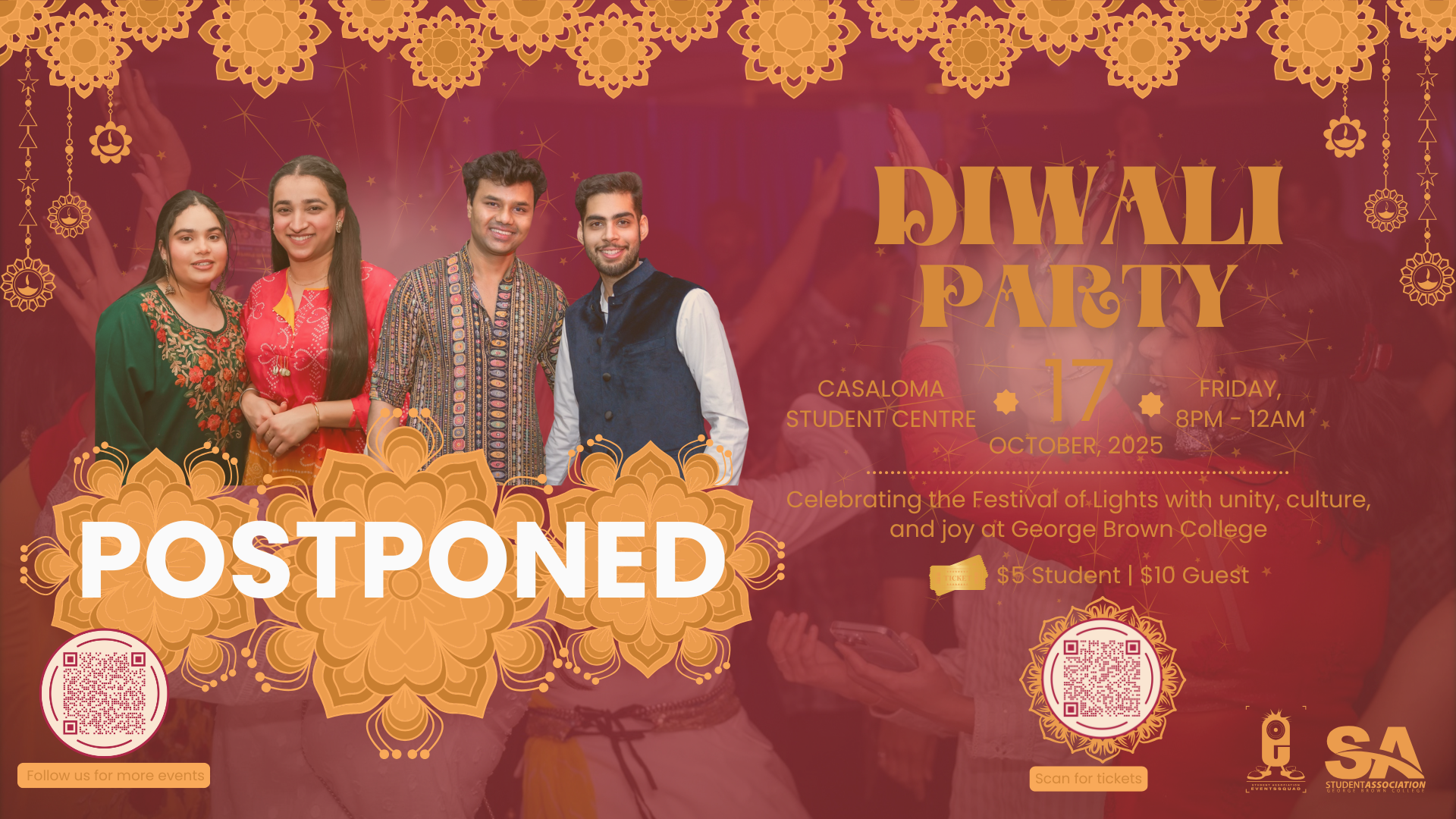 Diwali Event Postponed